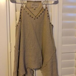 Studded Cami with asymmetrical cuts.